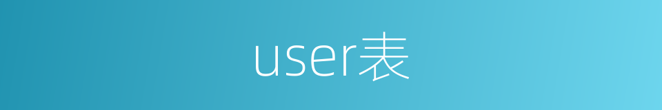 user表的同义词