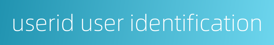 userid user identification的同义词