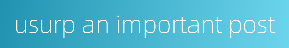 usurp an important post的同义词
