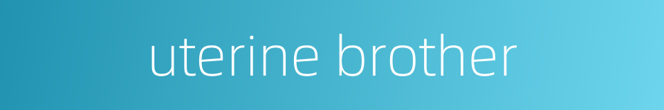 uterine brother的同义词