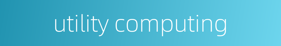 utility computing的同义词