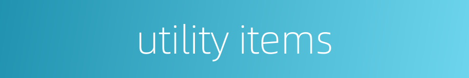 utility items的同义词