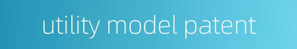 utility model patent的同义词