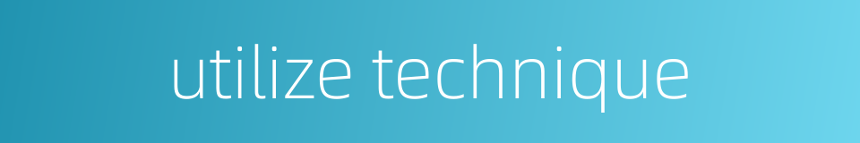 utilize technique的同义词