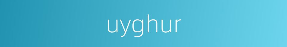 uyghur的同义词