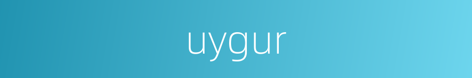 uygur的同义词