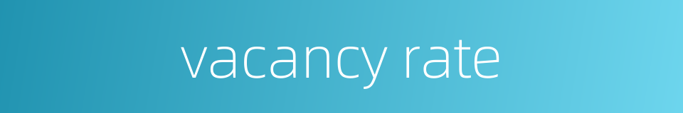 vacancy rate的同义词