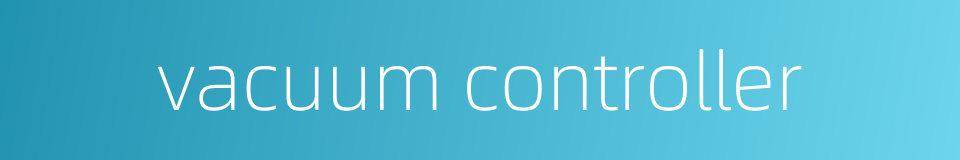 vacuum controller的同义词