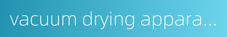 vacuum drying apparatus的同义词