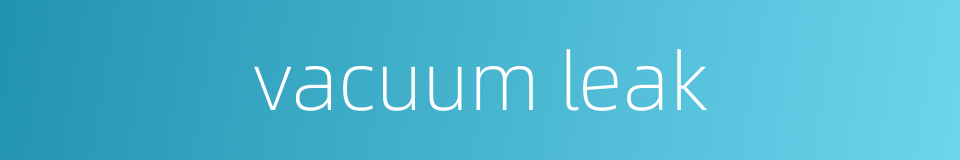 vacuum leak的同义词
