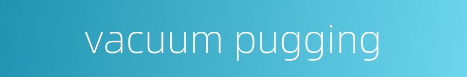 vacuum pugging的同义词
