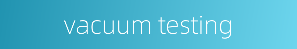vacuum testing的同义词