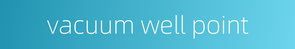 vacuum well point的同义词