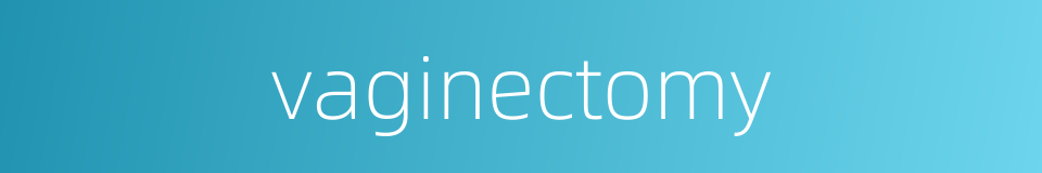 vaginectomy的同义词