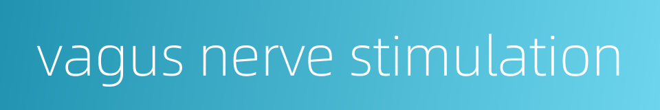 vagus nerve stimulation的同义词