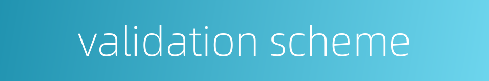 validation scheme的同义词
