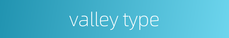 valley type的同义词