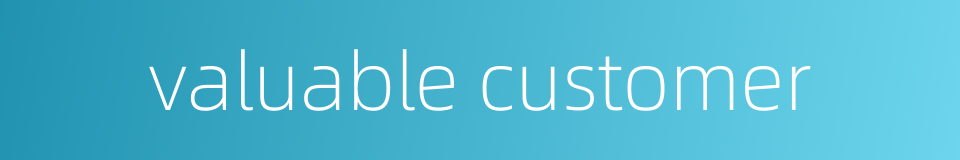 valuable customer的同义词