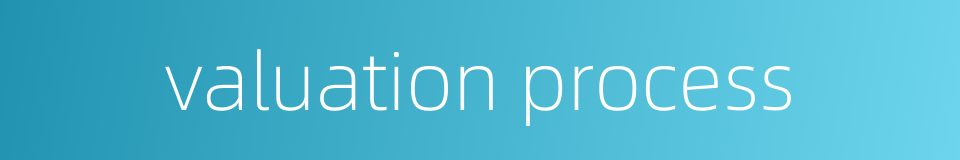 valuation process的同义词