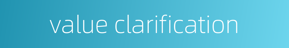 value clarification的同义词