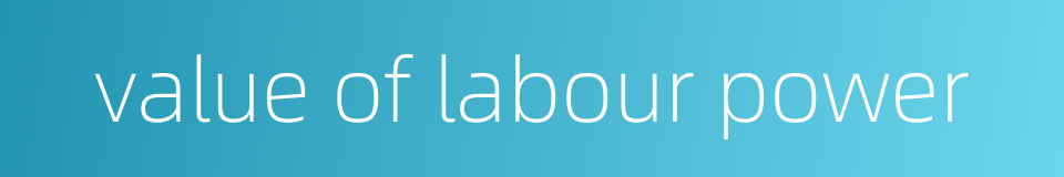 value of labour power的同义词