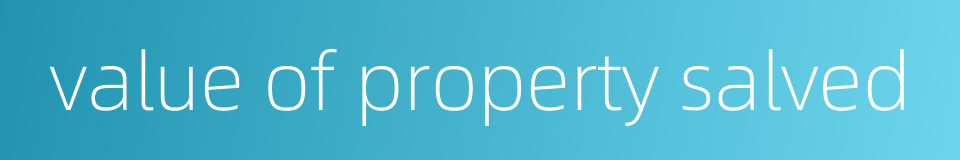 value of property salved的同义词