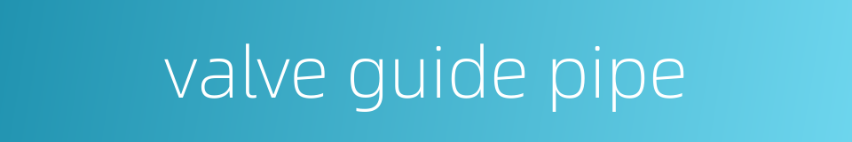valve guide pipe的同义词