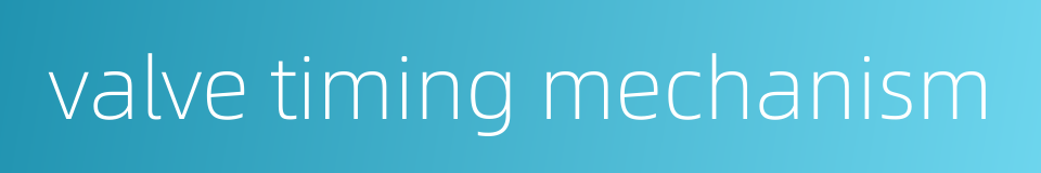 valve timing mechanism的同义词