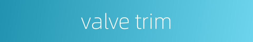 valve trim的同义词