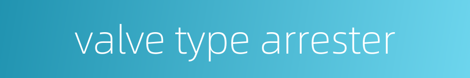 valve type arrester的同义词