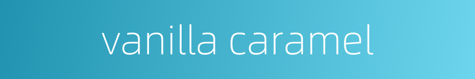 vanilla caramel的同义词