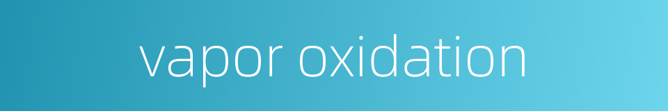 vapor oxidation的同义词
