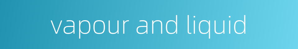 vapour and liquid的同义词