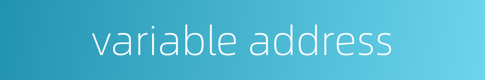 variable address的同义词