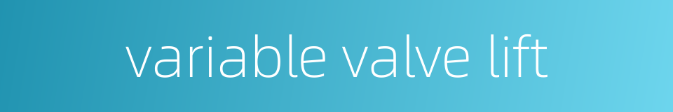variable valve lift的同义词