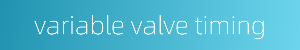 variable valve timing的同义词