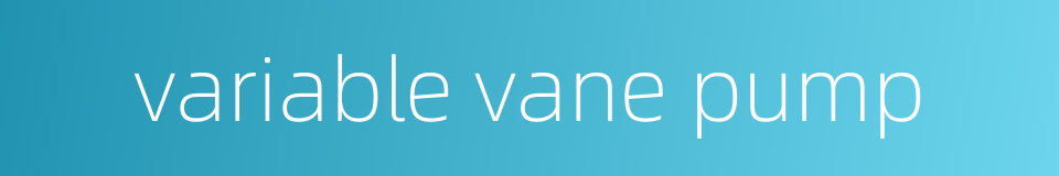 variable vane pump的同义词