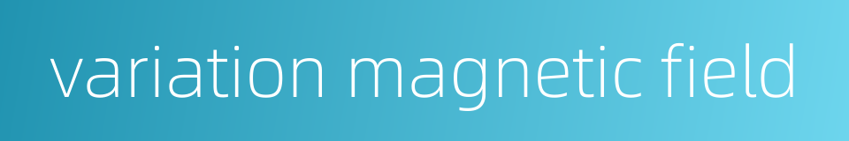 variation magnetic field的同义词