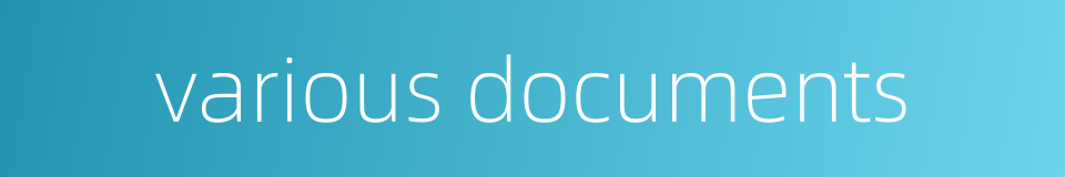 various documents的同义词