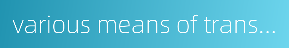 various means of transportation的同义词