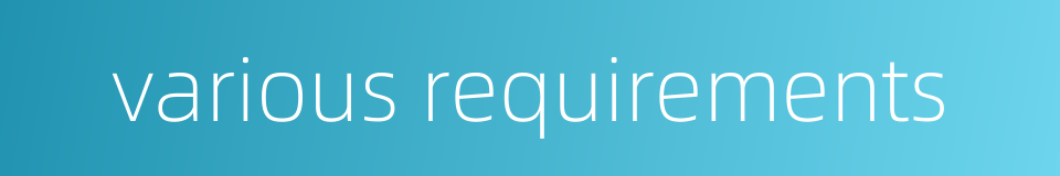 various requirements的同义词