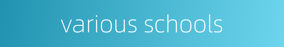 various schools的同义词