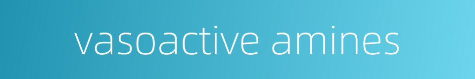 vasoactive amines的同义词