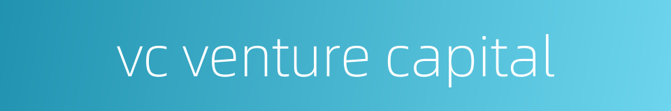 vc venture capital的同义词