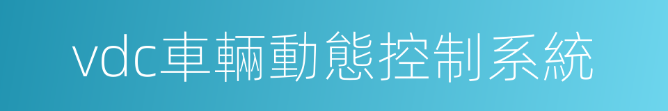 vdc車輛動態控制系統的同義詞