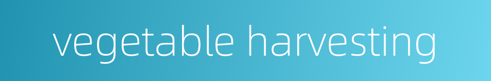 vegetable harvesting的同义词