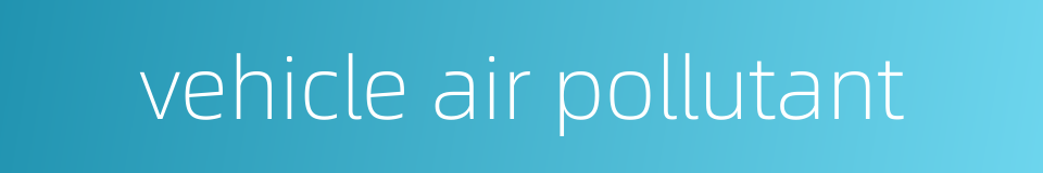 vehicle air pollutant的同义词