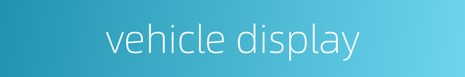 vehicle display的同义词