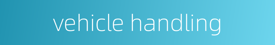 vehicle handling的同义词