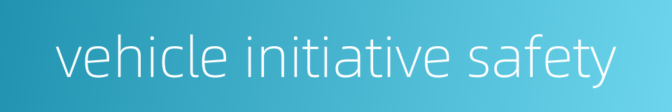 vehicle initiative safety的同义词